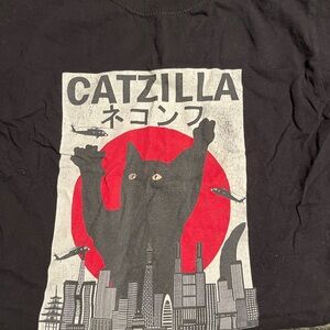 Gildan Catzilla Black and Red Cat T-Shirt